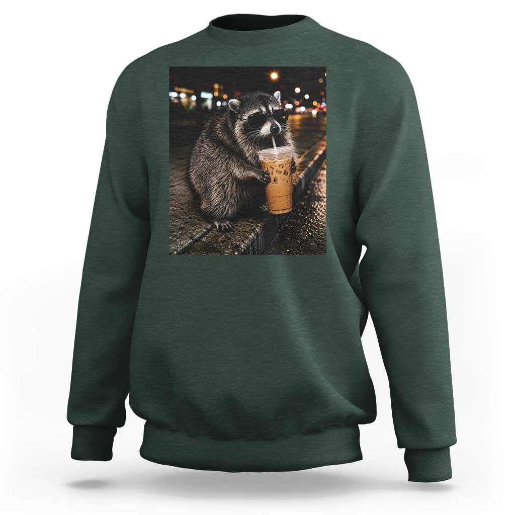 Jimothy Raccoon Seattle Drinking Iced Coffee Meme Sweatshirt Viral Trash Panda Seattle Animal Meme