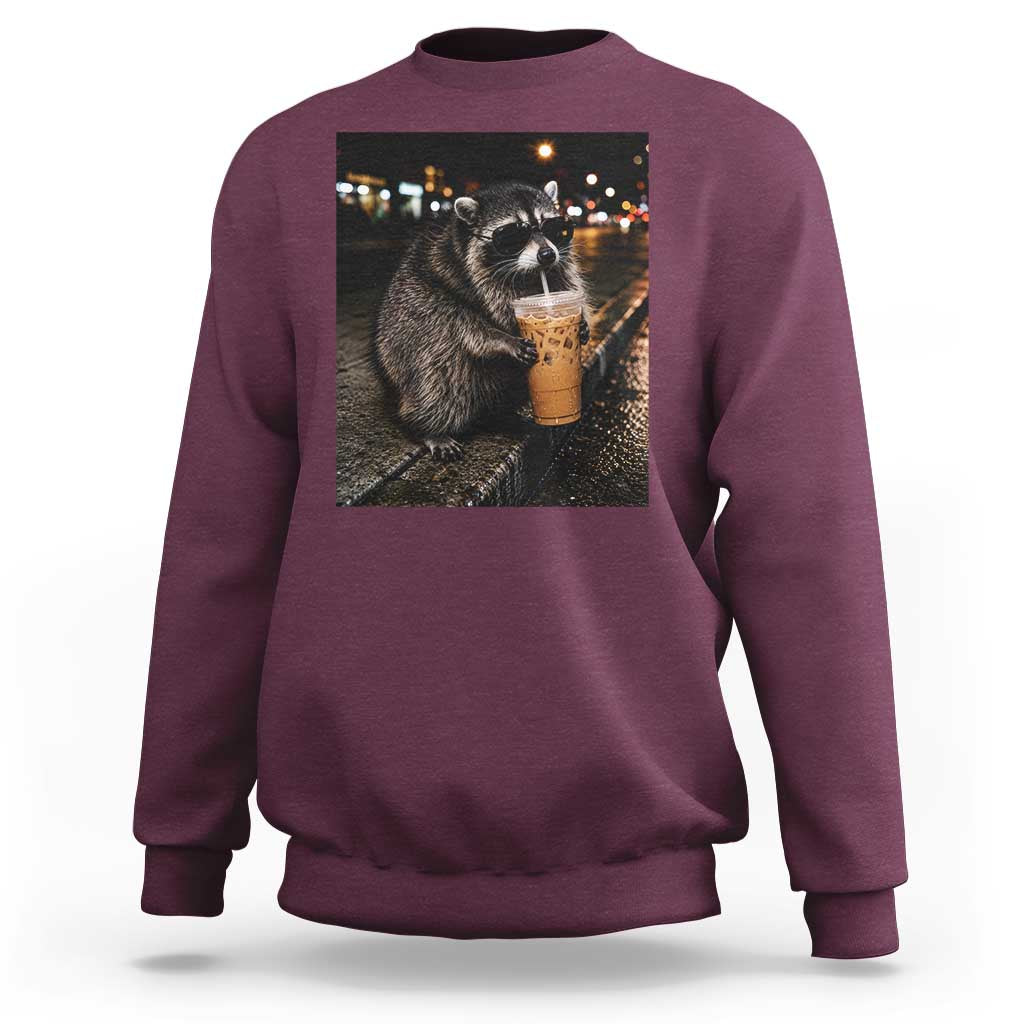 Jimothy Raccoon Seattle Drinking Iced Coffee Meme Sweatshirt Viral Trash Panda Seattle Animal Meme
