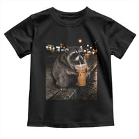 Jimothy Raccoon Seattle Drinking Iced Coffee Meme Toddler T Shirt Viral Trash Panda Seattle Animal Meme