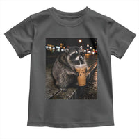 Jimothy Raccoon Seattle Drinking Iced Coffee Meme Toddler T Shirt Viral Trash Panda Seattle Animal Meme