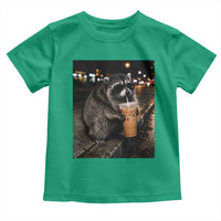 Jimothy Raccoon Seattle Drinking Iced Coffee Meme Toddler T Shirt Viral Trash Panda Seattle Animal Meme