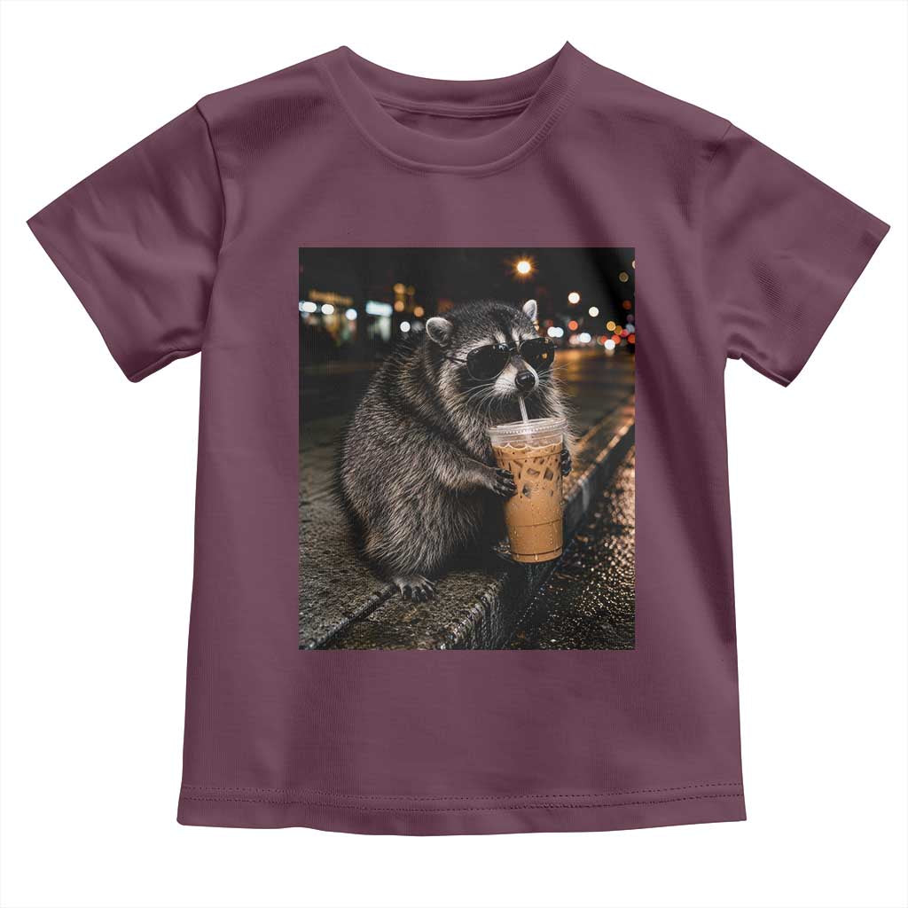 Jimothy Raccoon Seattle Drinking Iced Coffee Meme Toddler T Shirt Viral Trash Panda Seattle Animal Meme