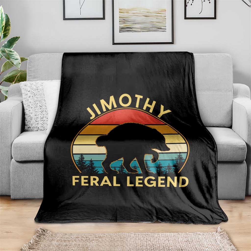 Jimothy Raccoon Seattle Throw Blanket Funny Seattle Feral Legend Animal Meme