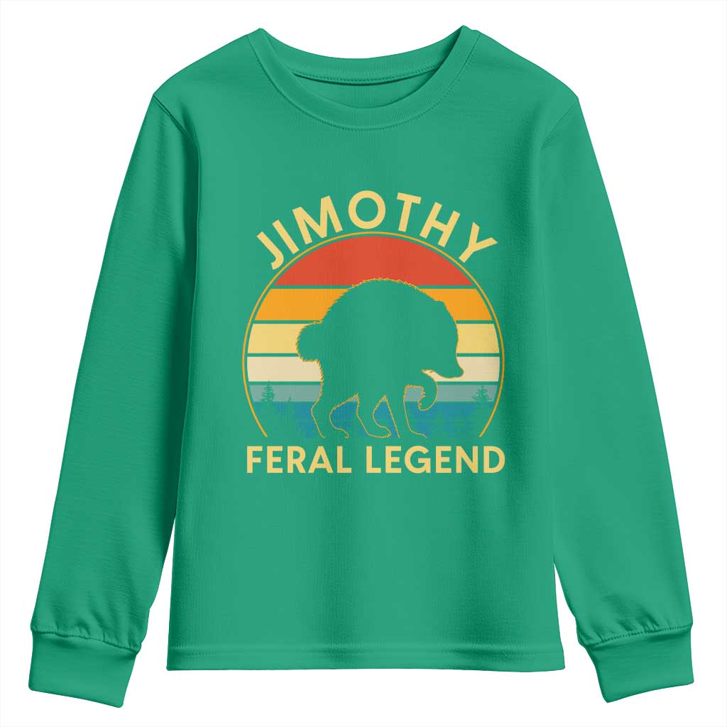 Jimothy Raccoon Seattle Youth Sweatshirt Funny Seattle Feral Legend Animal Meme