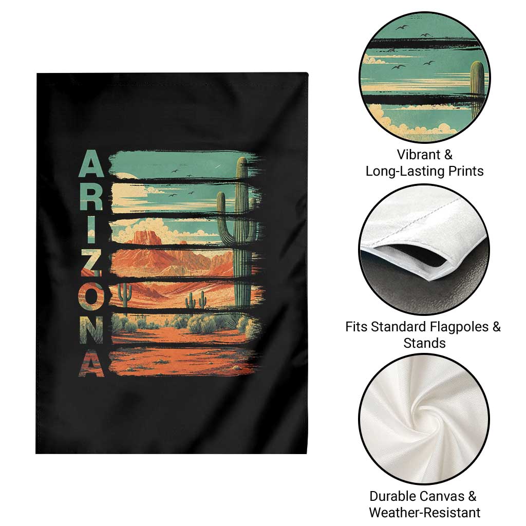 Arizona Desert Cactus Saguaro National Park Retro Garden Flag