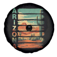 Arizona Desert Cactus Saguaro National Park Retro Spare Tire Cover