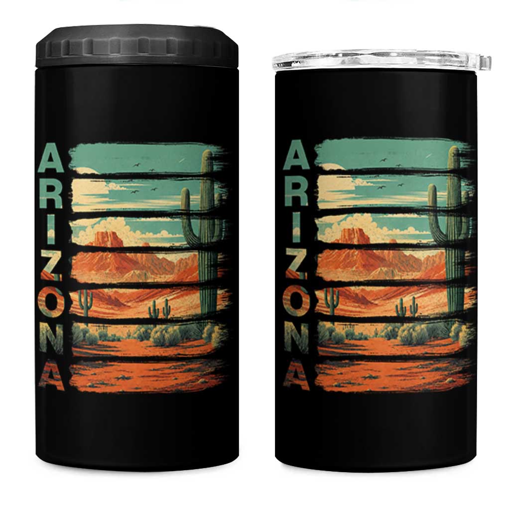 Arizona Desert Cactus Saguaro National Park Retro 4 in 1 Can Cooler Tumbler