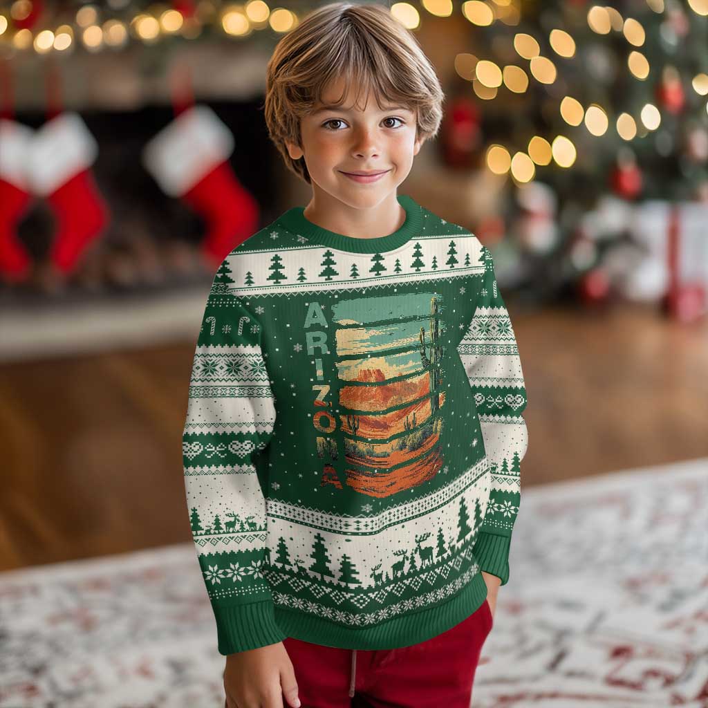 Arizona Desert Cactus Saguaro National Park Retro Ugly Christmas Sweater