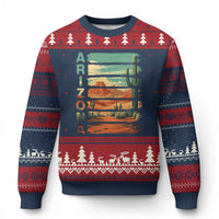 Arizona Desert Cactus Saguaro National Park Retro Ugly Christmas Sweater