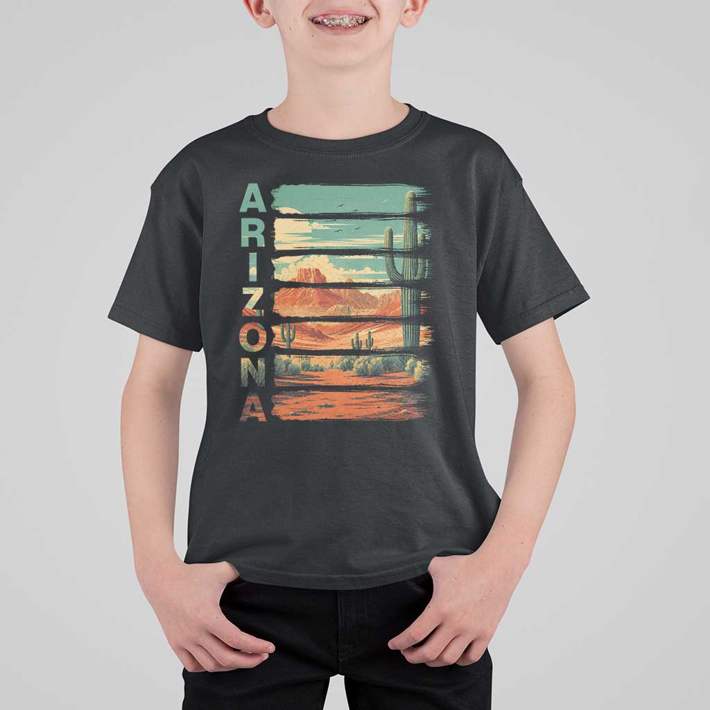 Arizona Desert Cactus Saguaro National Park Retro T Shirt For Kid