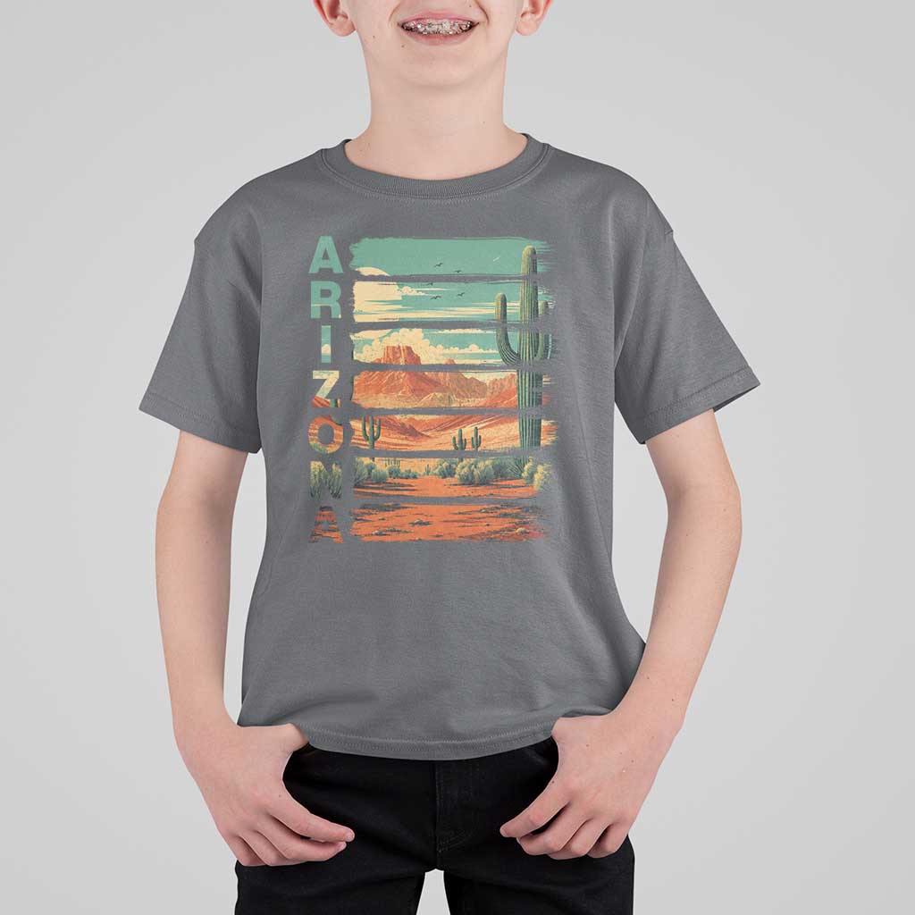 Arizona Desert Cactus Saguaro National Park Retro T Shirt For Kid