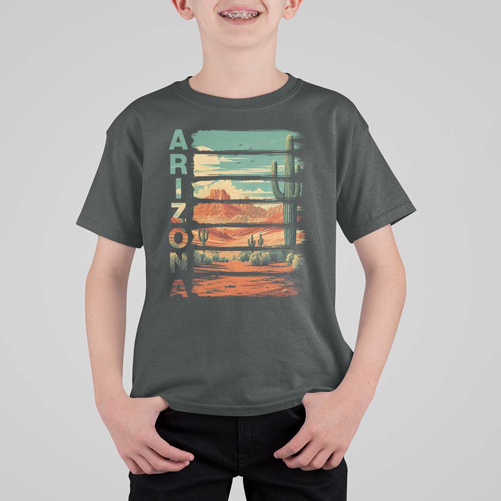 Arizona Desert Cactus Saguaro National Park Retro T Shirt For Kid