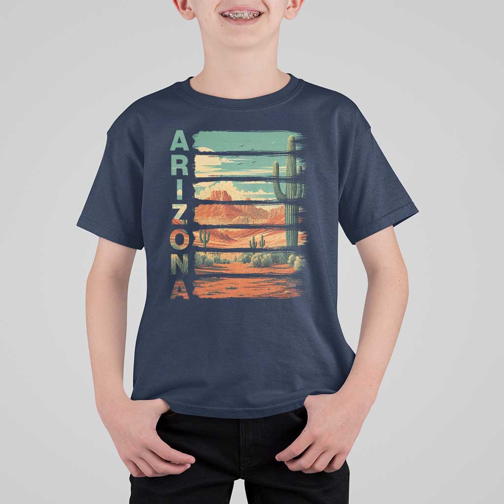 Arizona Desert Cactus Saguaro National Park Retro T Shirt For Kid
