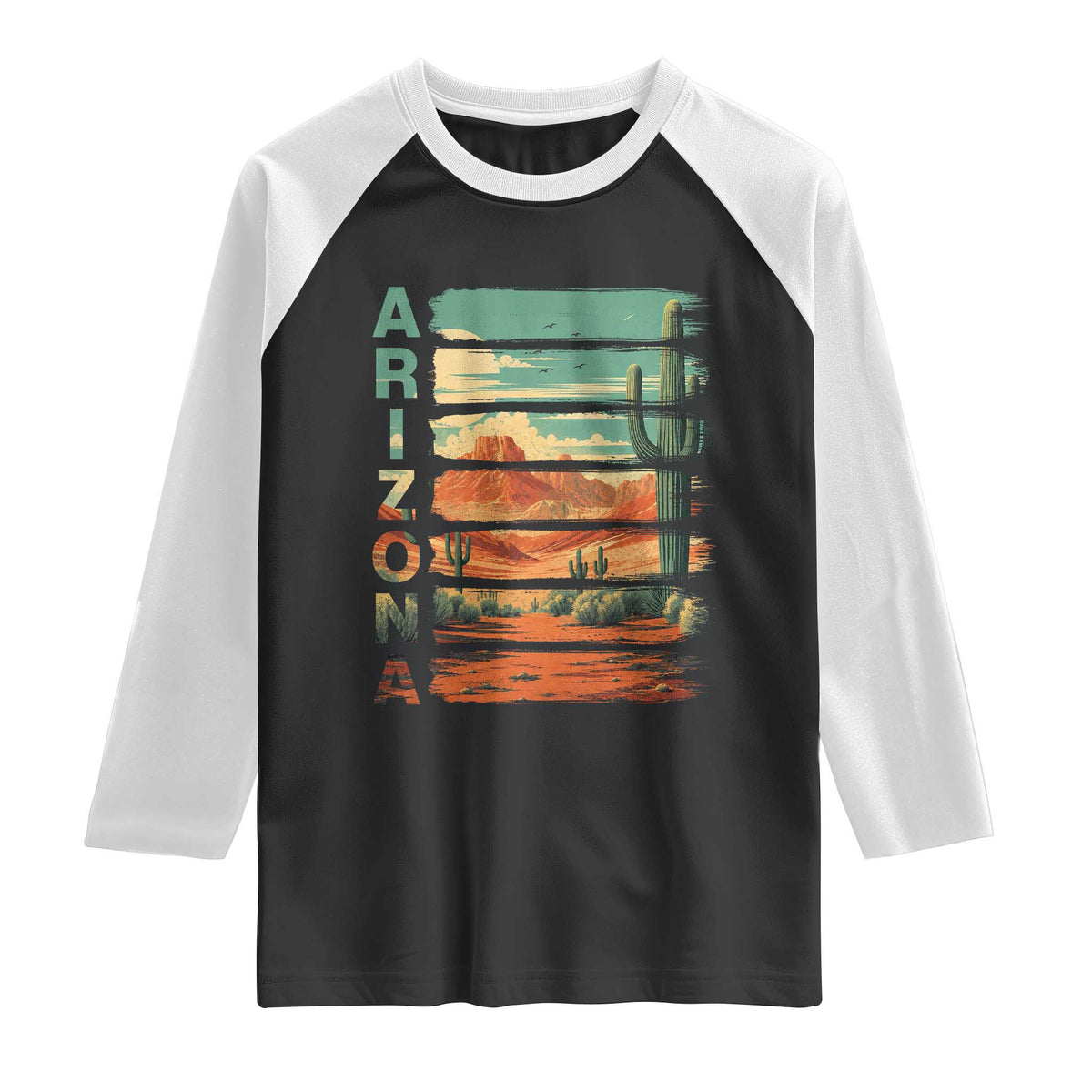Arizona Desert Cactus Saguaro National Park Retro Raglan Shirt