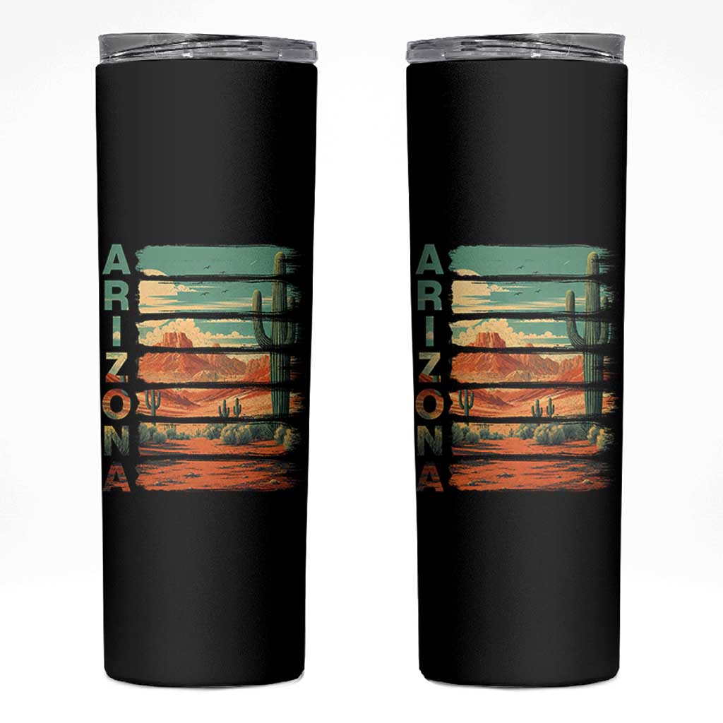 Arizona Desert Cactus Saguaro National Park Retro Skinny Tumbler