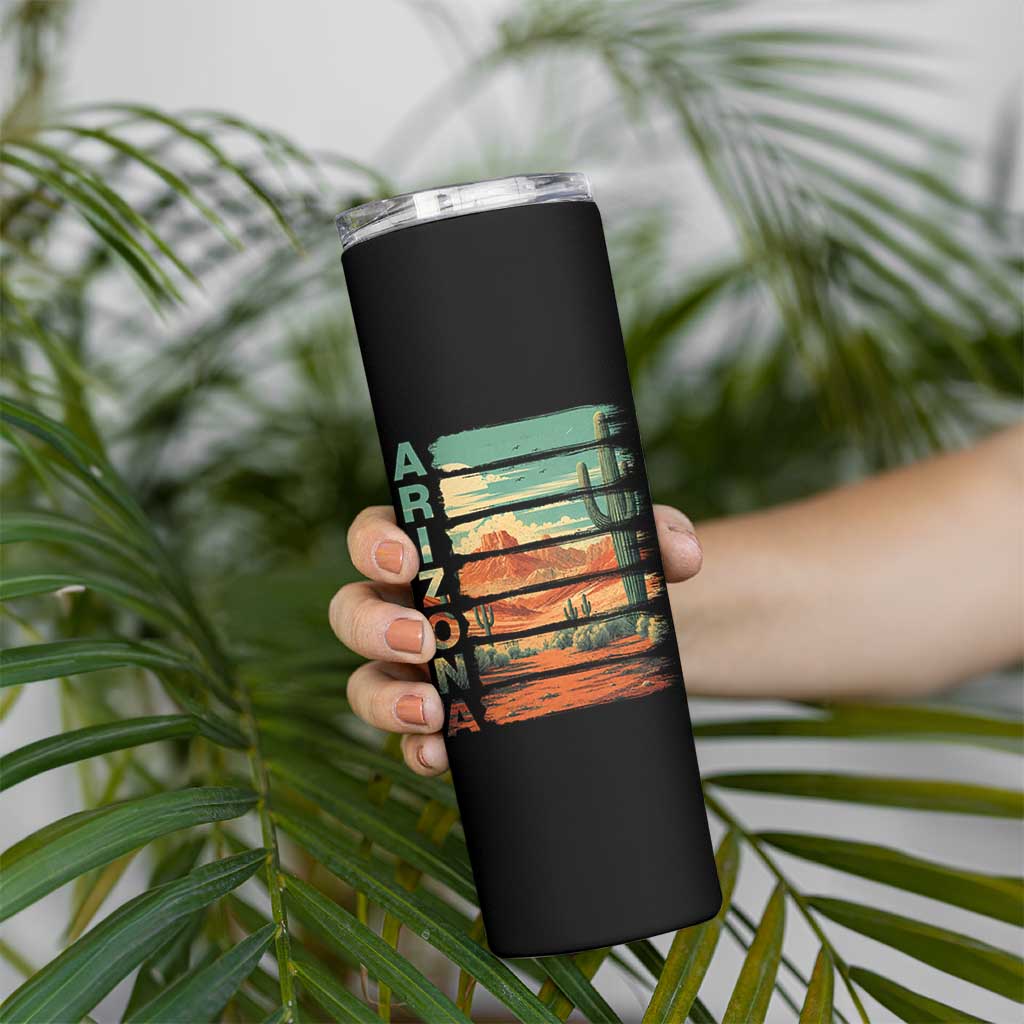 Arizona Desert Cactus Saguaro National Park Retro Skinny Tumbler