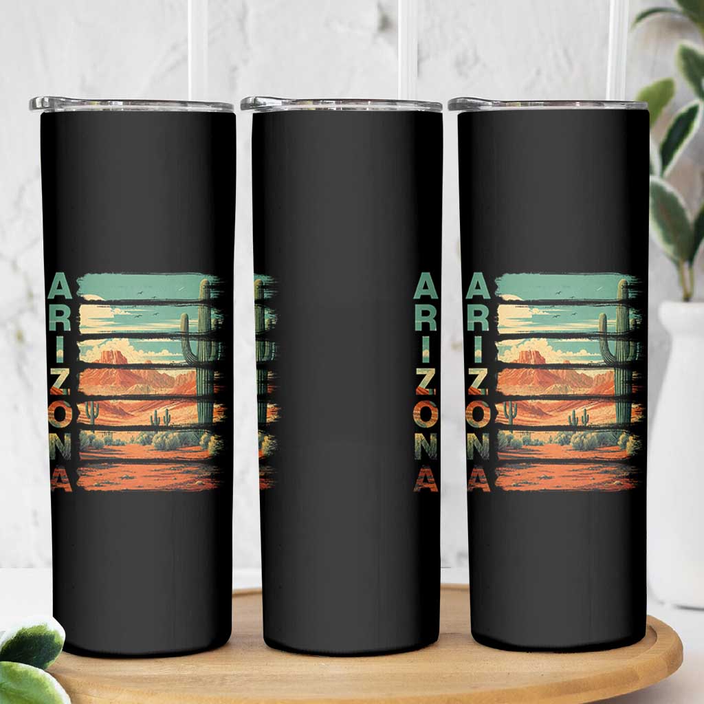 Arizona Desert Cactus Saguaro National Park Retro Skinny Tumbler