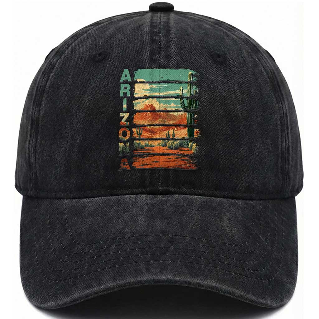 Arizona Desert Cactus Saguaro National Park Retro Washed Cotton Baseball Cap