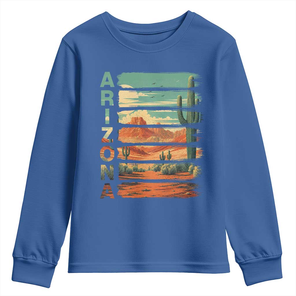 Arizona Desert Cactus Saguaro National Park Retro Youth Sweatshirt