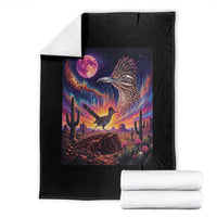 Arizona Roadrunner Vintage Desert Moon Retro Cactus Throw Blanket 90s Southwest Wildlife Bird Animal Lover