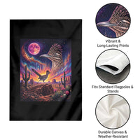 Arizona Roadrunner Vintage Desert Moon Retro Cactus Garden Flag 90s Southwest Wildlife Bird Animal Lover