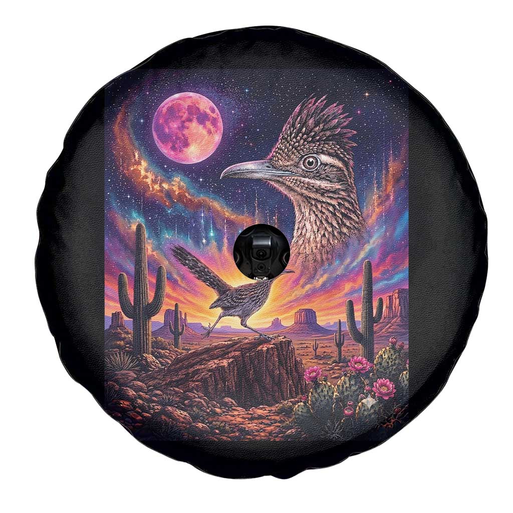 Arizona Roadrunner Vintage Desert Moon Retro Cactus Spare Tire Cover 90s Southwest Wildlife Bird Animal Lover