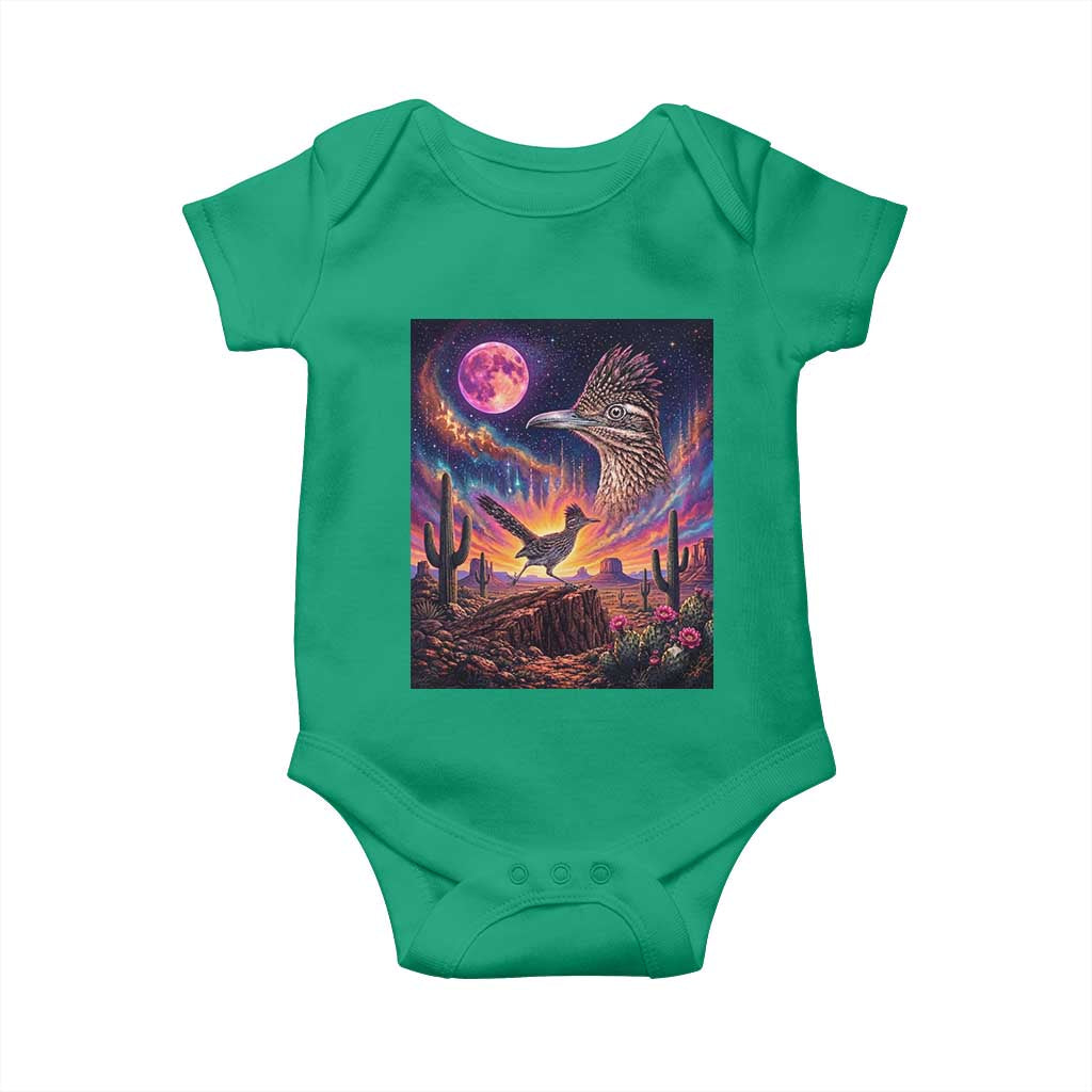 Arizona Roadrunner Vintage Desert Moon Retro Cactus Baby Onesie 90s Southwest Wildlife Bird Animal Lover