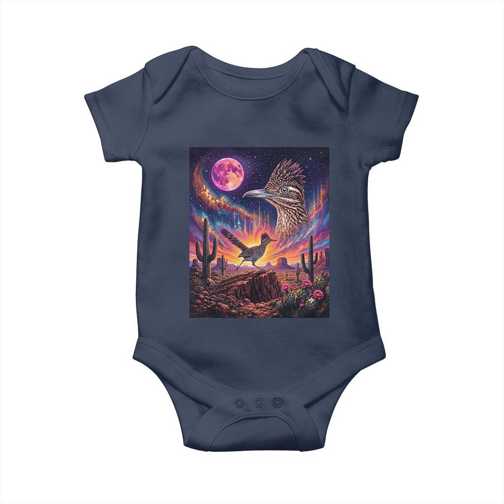 Arizona Roadrunner Vintage Desert Moon Retro Cactus Baby Onesie 90s Southwest Wildlife Bird Animal Lover
