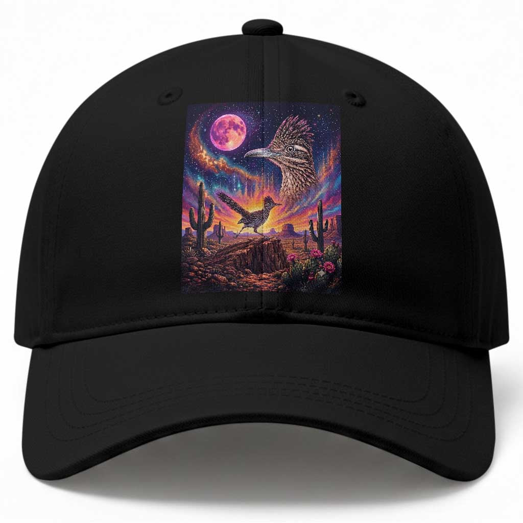 Arizona Roadrunner Vintage Desert Moon Retro Cactus Baseball Cap 90s Southwest Wildlife Bird Animal Lover