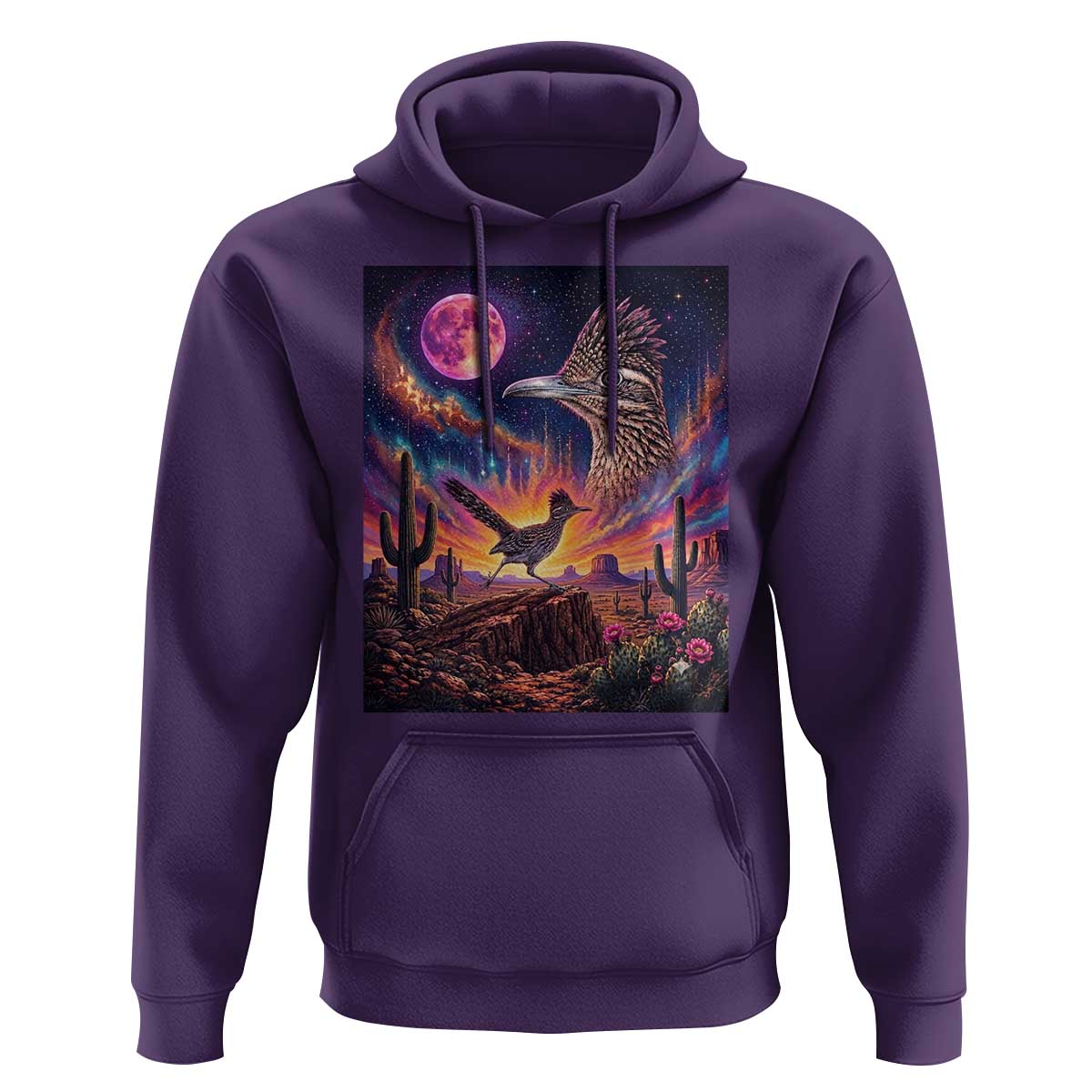 Arizona Roadrunner Vintage Desert Moon Retro Cactus Hoodie 90s Southwest Wildlife Bird Animal Lover