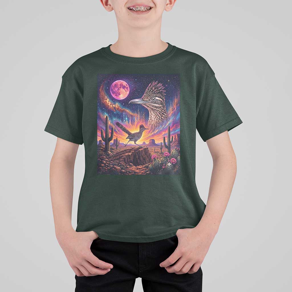 Arizona Roadrunner Vintage Desert Moon Retro Cactus T Shirt For Kid 90s Southwest Wildlife Bird Animal Lover