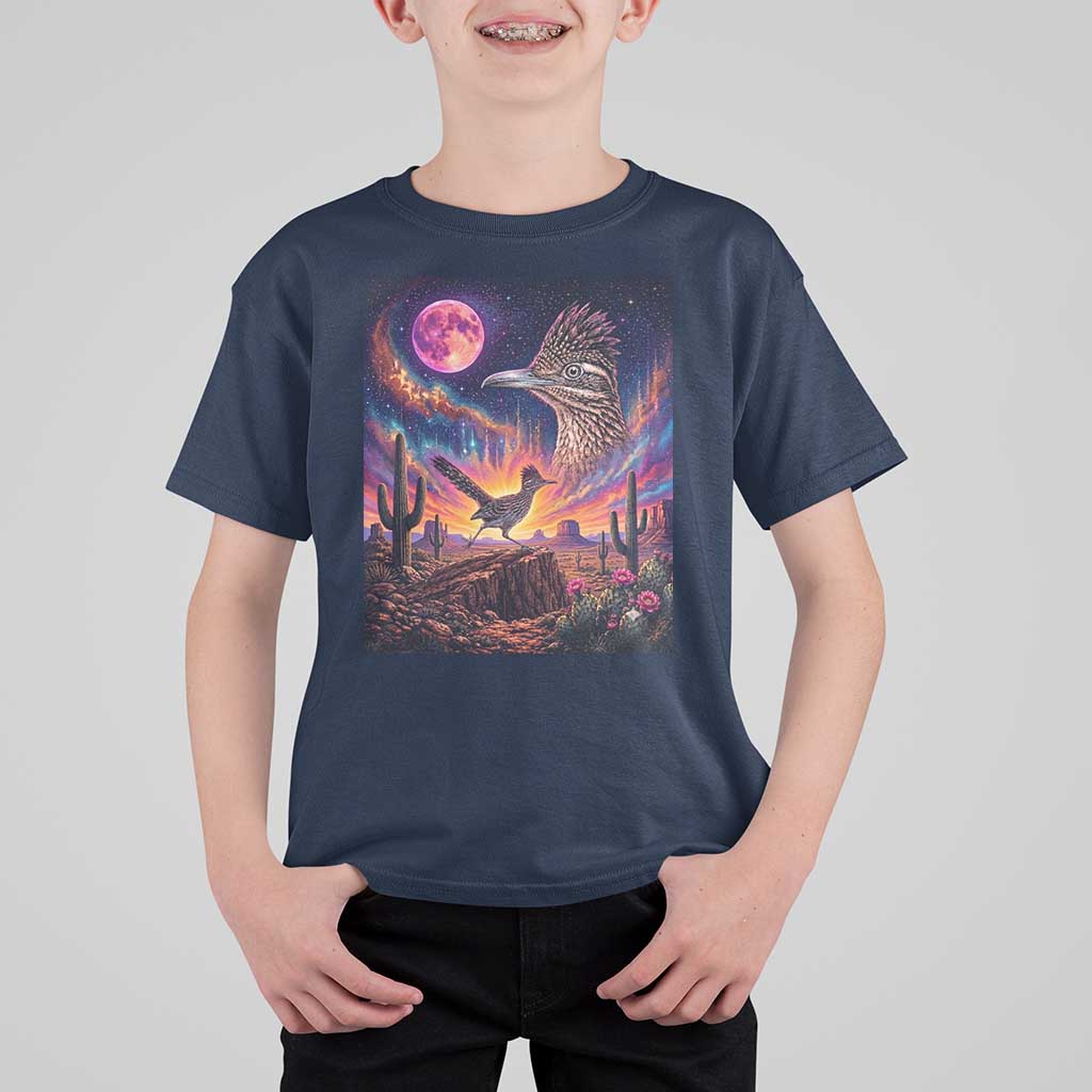 Arizona Roadrunner Vintage Desert Moon Retro Cactus T Shirt For Kid 90s Southwest Wildlife Bird Animal Lover