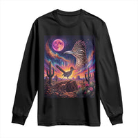 Arizona Roadrunner Vintage Desert Moon Retro Cactus Long Sleeve Shirt 90s Southwest Wildlife Bird Animal Lover