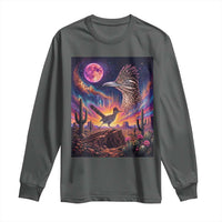 Arizona Roadrunner Vintage Desert Moon Retro Cactus Long Sleeve Shirt 90s Southwest Wildlife Bird Animal Lover