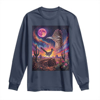 Arizona Roadrunner Vintage Desert Moon Retro Cactus Long Sleeve Shirt 90s Southwest Wildlife Bird Animal Lover