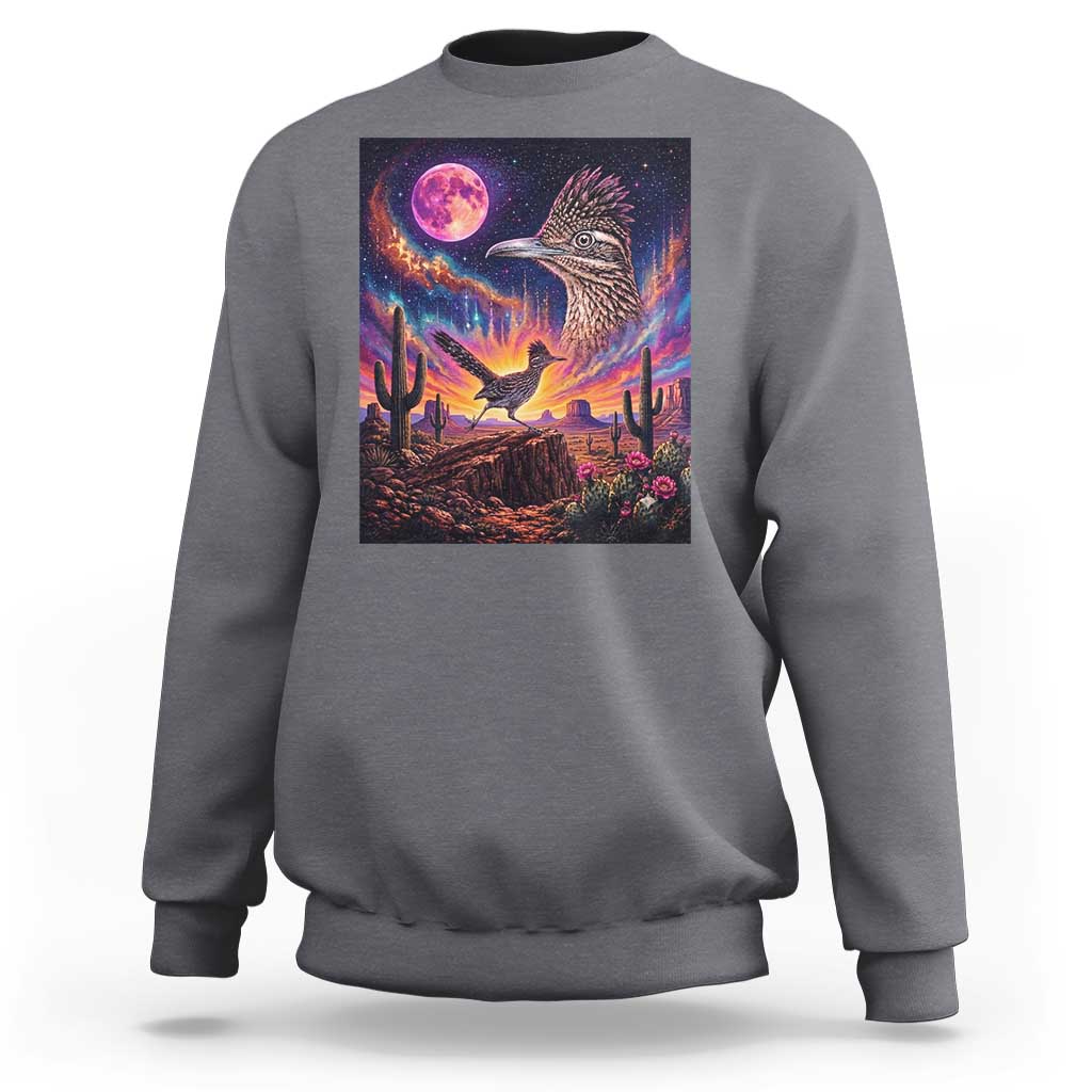 Arizona Roadrunner Vintage Desert Moon Retro Cactus Sweatshirt 90s Southwest Wildlife Bird Animal Lover