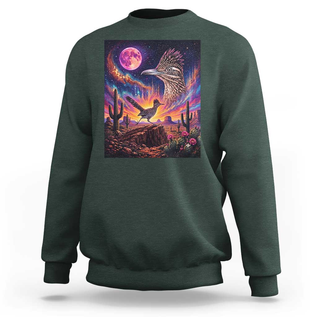 Arizona Roadrunner Vintage Desert Moon Retro Cactus Sweatshirt 90s Southwest Wildlife Bird Animal Lover