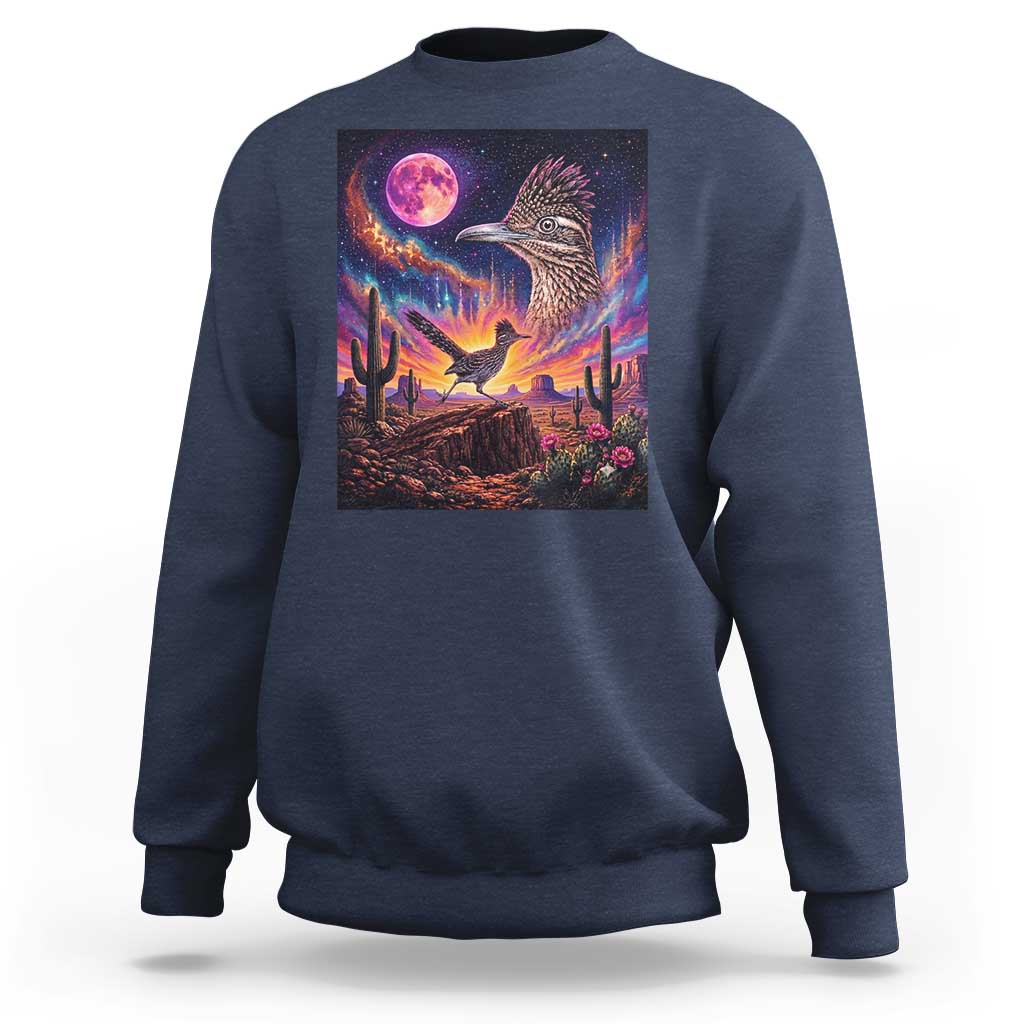 Arizona Roadrunner Vintage Desert Moon Retro Cactus Sweatshirt 90s Southwest Wildlife Bird Animal Lover