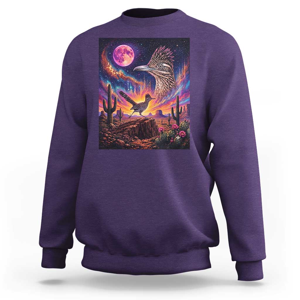 Arizona Roadrunner Vintage Desert Moon Retro Cactus Sweatshirt 90s Southwest Wildlife Bird Animal Lover