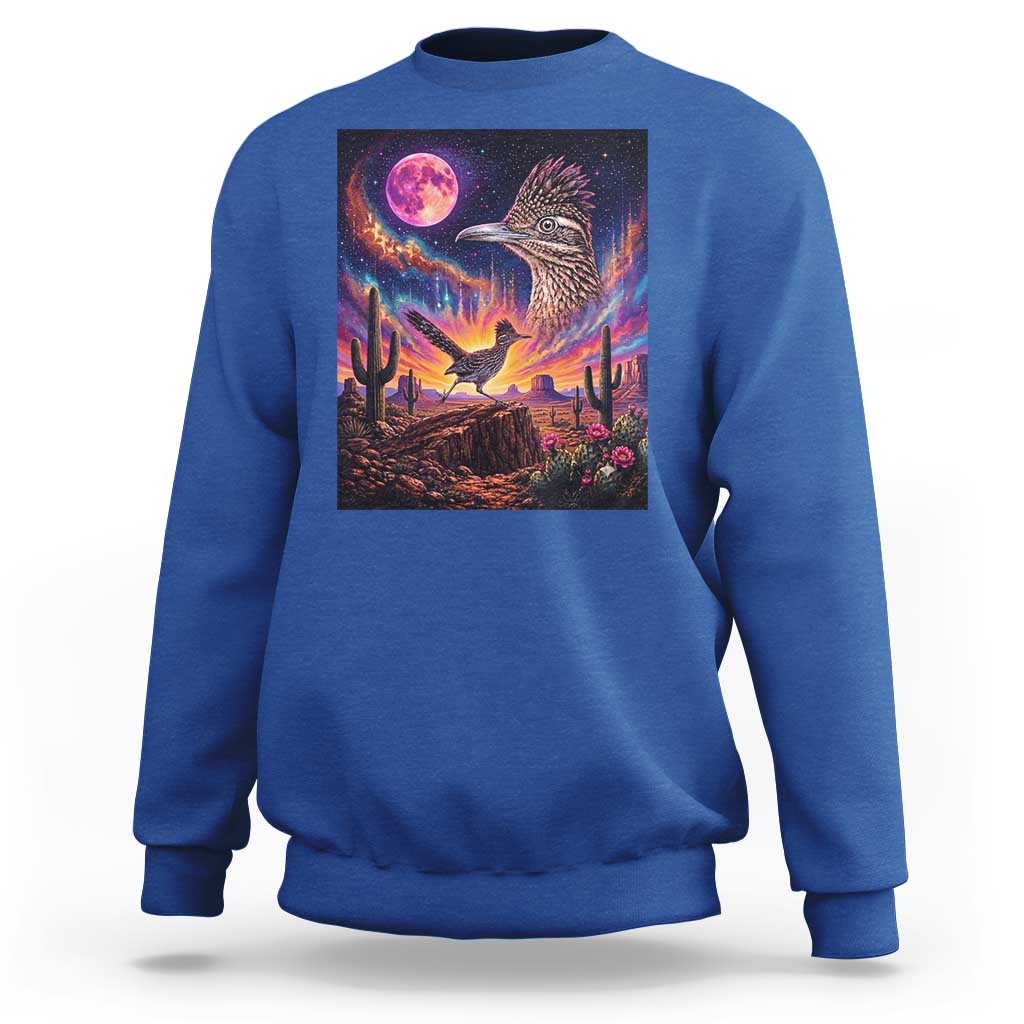 Arizona Roadrunner Vintage Desert Moon Retro Cactus Sweatshirt 90s Southwest Wildlife Bird Animal Lover