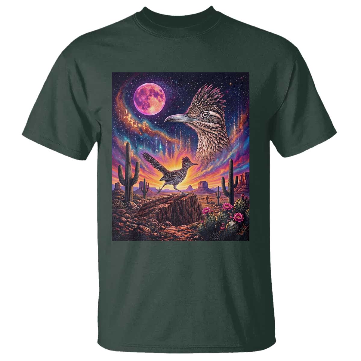 Arizona Roadrunner Vintage Desert Moon Retro Cactus T Shirt 90s Southwest Wildlife Bird Animal Lover