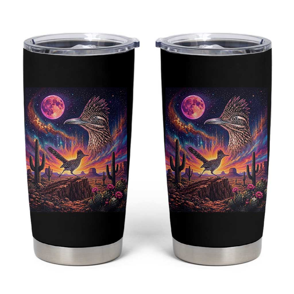 Arizona Roadrunner Vintage Desert Moon Retro Cactus Tumbler Cup 90s Southwest Wildlife Bird Animal Lover