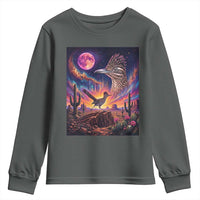 Arizona Roadrunner Vintage Desert Moon Retro Cactus Youth Sweatshirt 90s Southwest Wildlife Bird Animal Lover