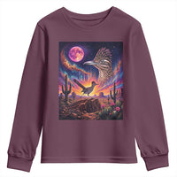 Arizona Roadrunner Vintage Desert Moon Retro Cactus Youth Sweatshirt 90s Southwest Wildlife Bird Animal Lover