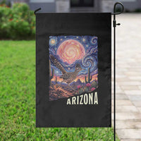 Arizona Roadrunner Vintage Desert Moon Retro Cactus Garden Flag Southwest Wildlife Bird Starry Night Style