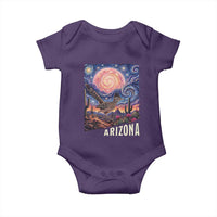 Arizona Roadrunner Vintage Desert Moon Retro Cactus Baby Onesie Southwest Wildlife Bird Starry Night Style