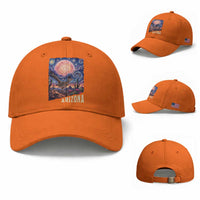 Arizona Roadrunner Vintage Desert Moon Retro Cactus Baseball Cap Southwest Wildlife Bird Starry Night Style
