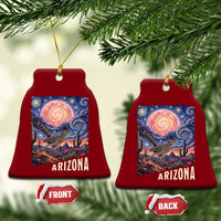 Arizona Roadrunner Vintage Desert Moon Retro Cactus Ceramic Ornament Southwest Wildlife Bird Starry Night Style