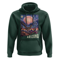 Arizona Roadrunner Vintage Desert Moon Retro Cactus Hoodie Southwest Wildlife Bird Starry Night Style