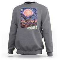 Arizona Roadrunner Vintage Desert Moon Retro Cactus Sweatshirt Southwest Wildlife Bird Starry Night Style